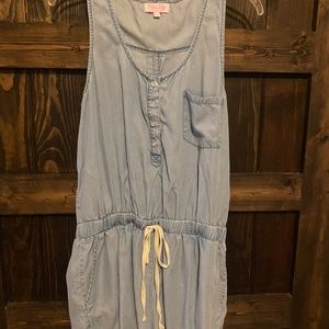 Denim chambray romper